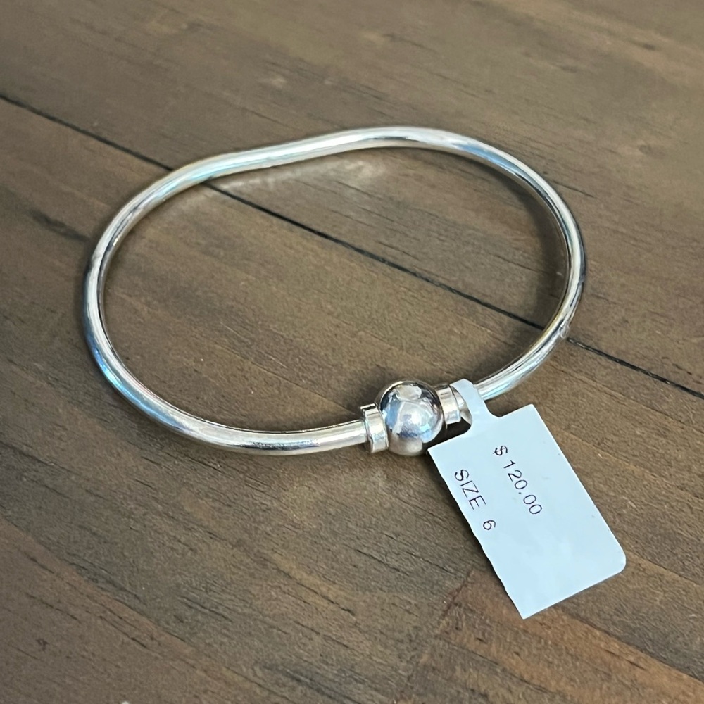 NWT 925 Cape Cod Sterling Silver Bangle Bracelet Ball Bead Beachball USA Size 6